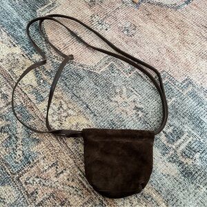 Able Dark Brown Suede Purse
